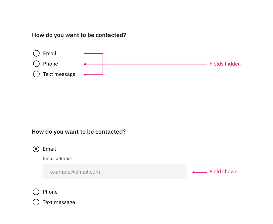 Example of progressive disclosure